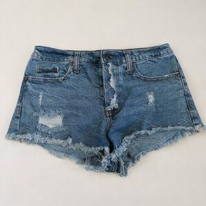 Wild Fable Light Blue Frayed Jean Shorts